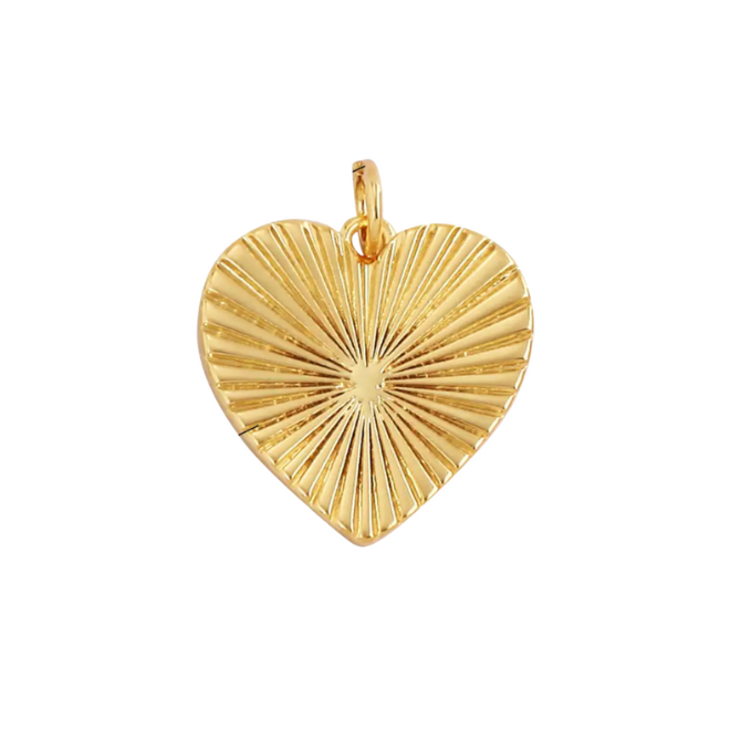 Etched Gold Heart Charm