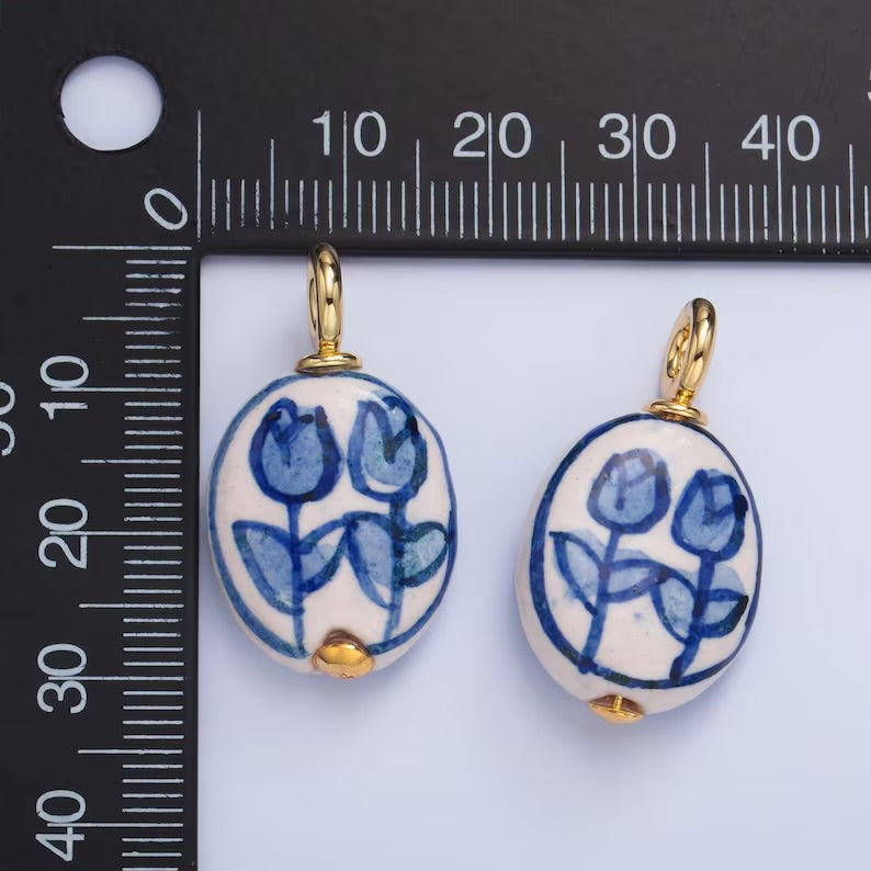Blue Floral Charm