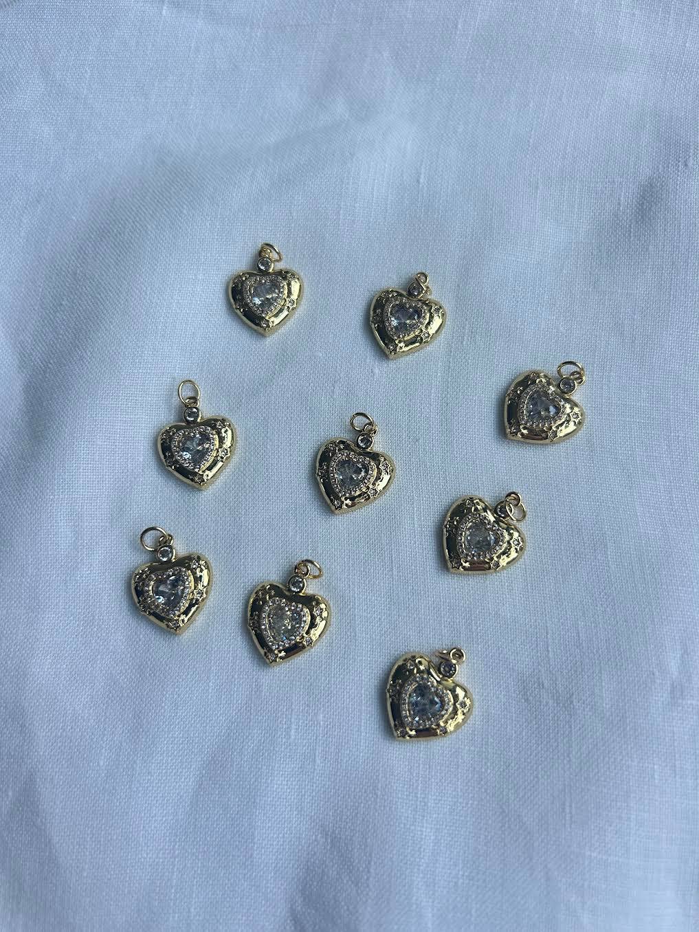 Diamante Heart Charm