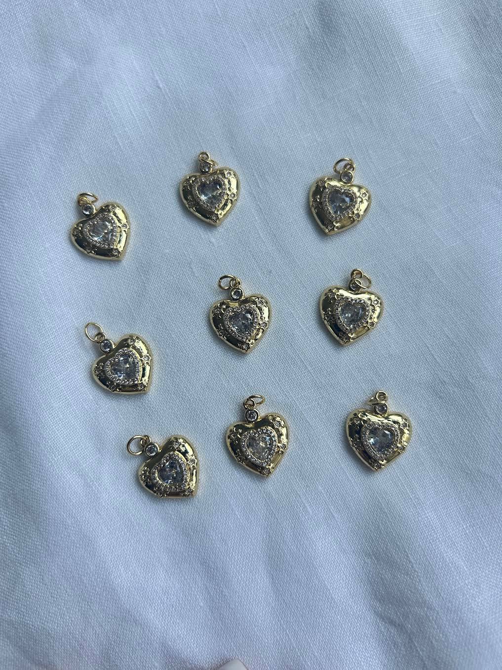 Diamante Heart Charm