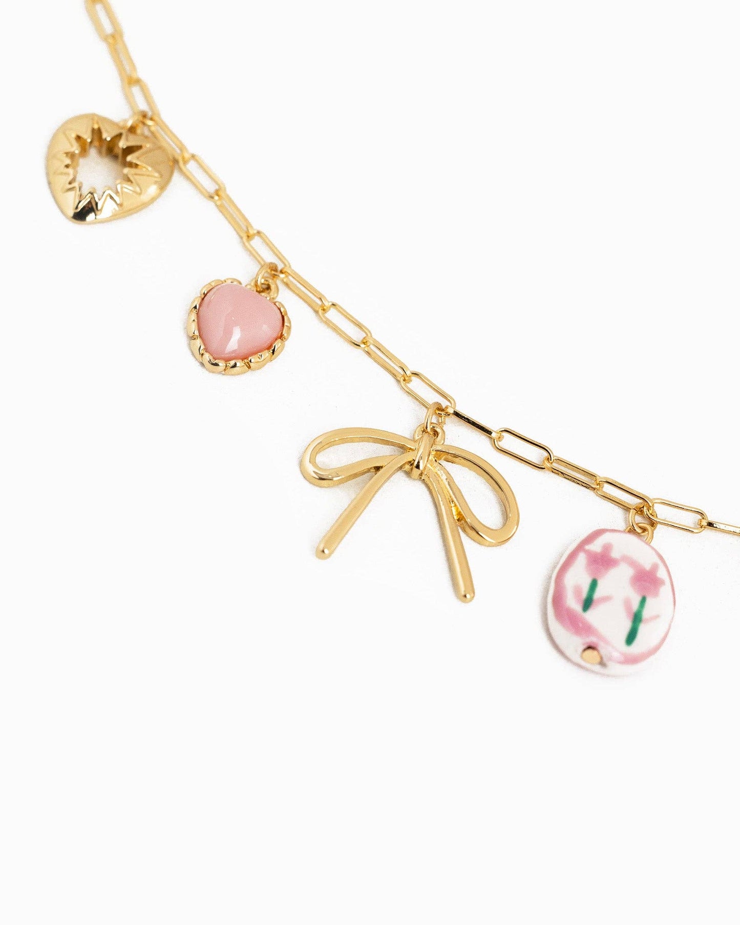 Pink Cottage Charm Necklace