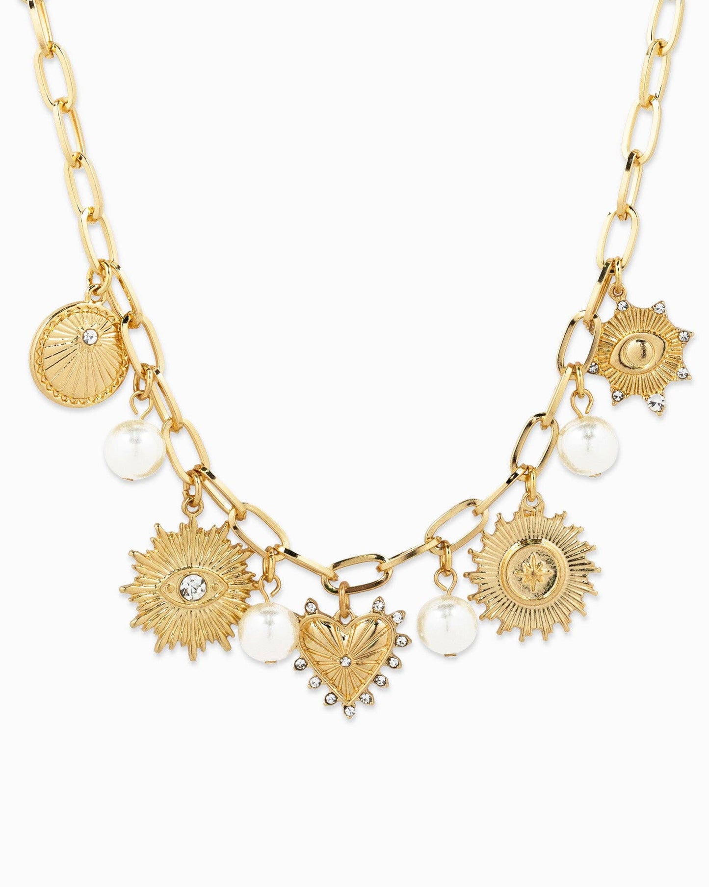 Pearl Chunky Charm Necklace