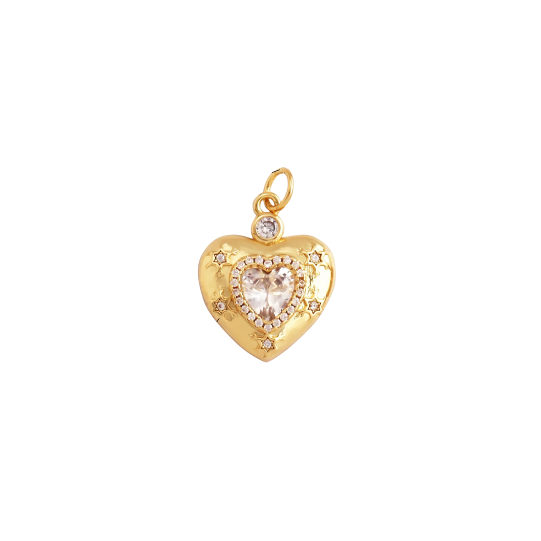 Diamante Heart Charm