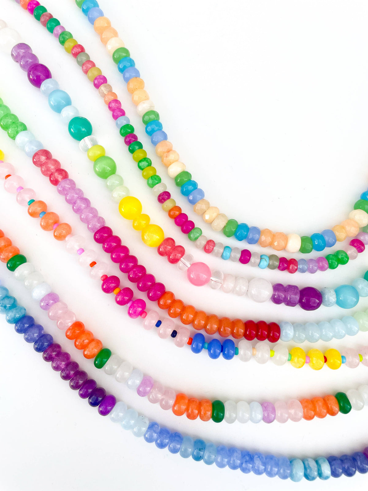 Jelly Loop - Rainbow Gemstone Bead Necklace