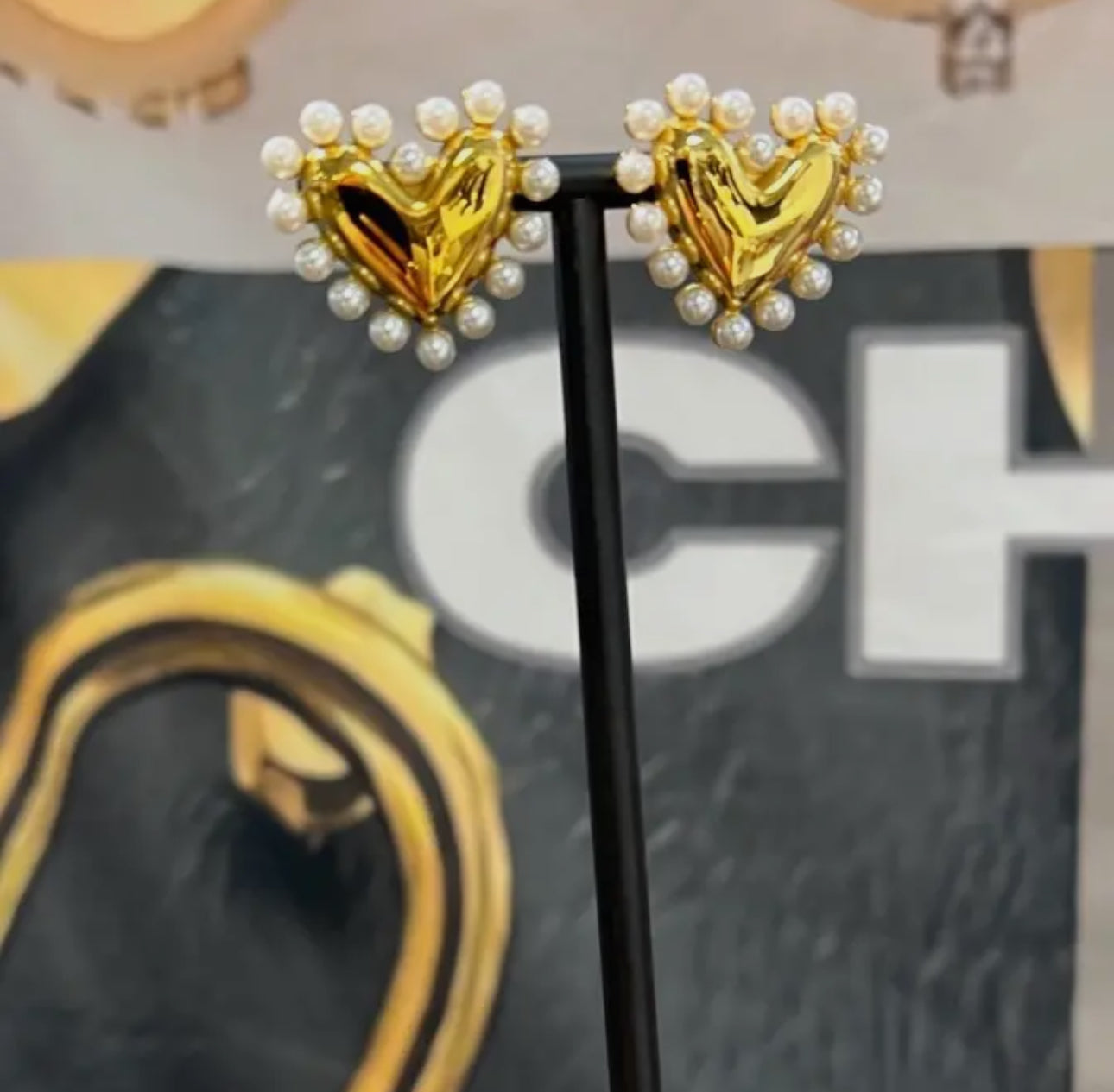 Pearl Heart Earrings Preorder