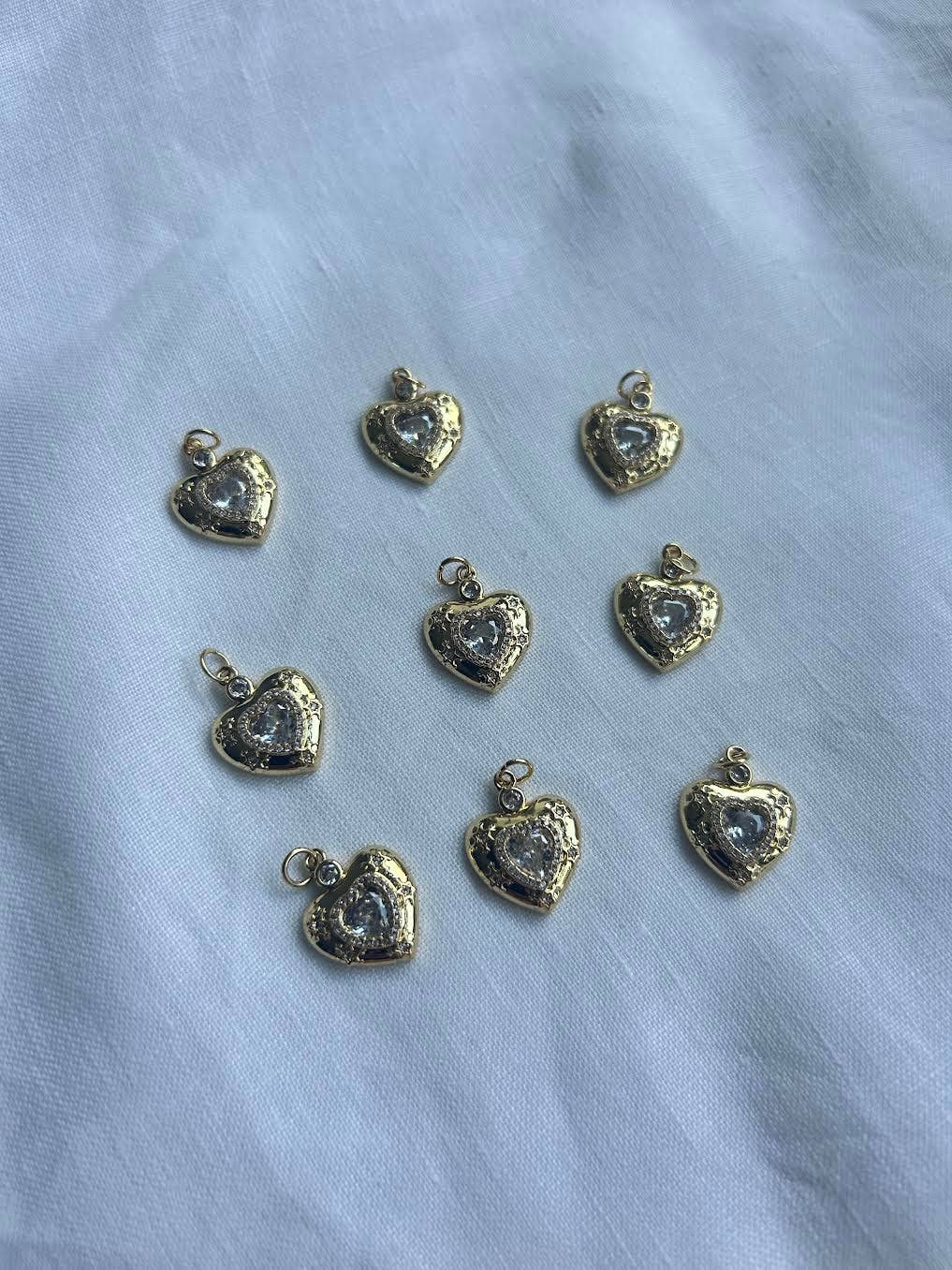 Diamante Heart Charm