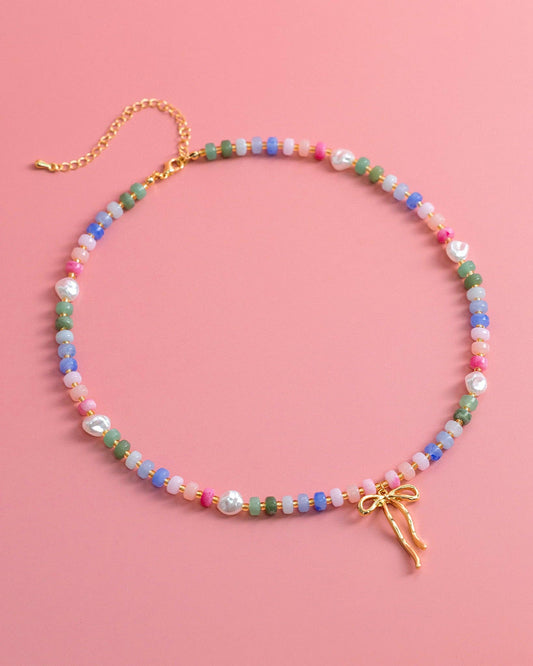 Confetti Crush Coquette Bead Pearl Necklace