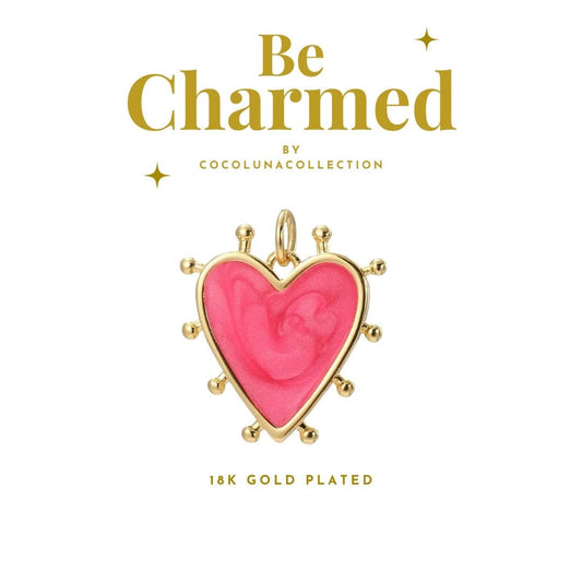 Pink Heart Burst Charms