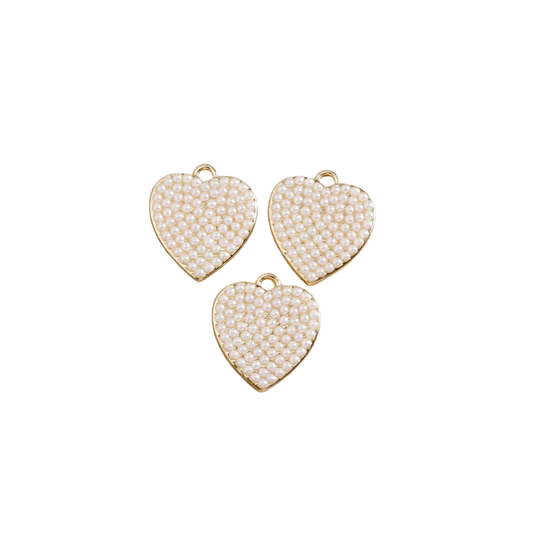 Pearl Heart Charm