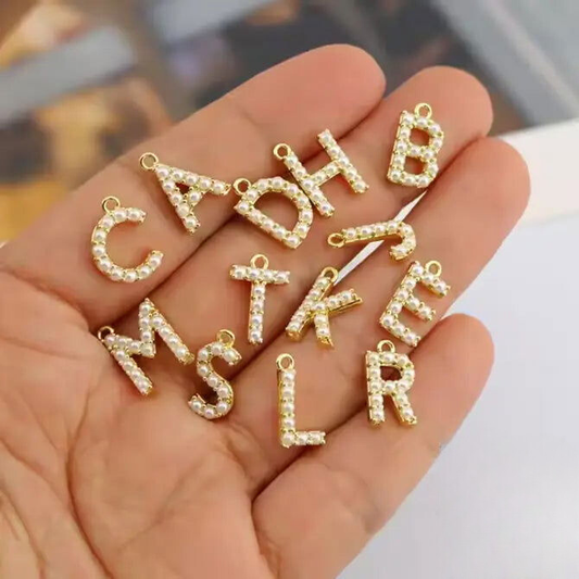 Pearl Initial Charm