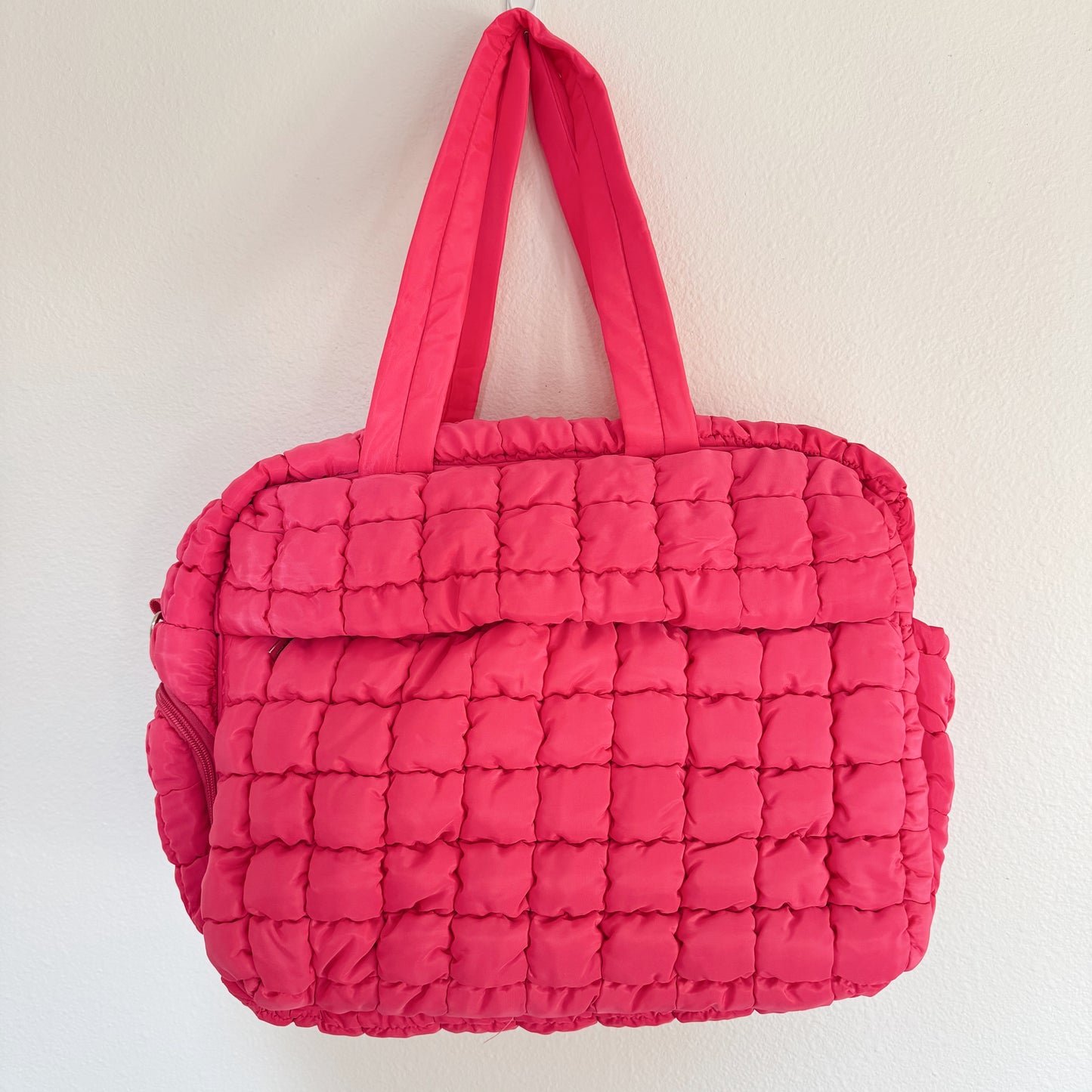 Quilted Duffel Weekender Bag w/ Pass-Thru Slip