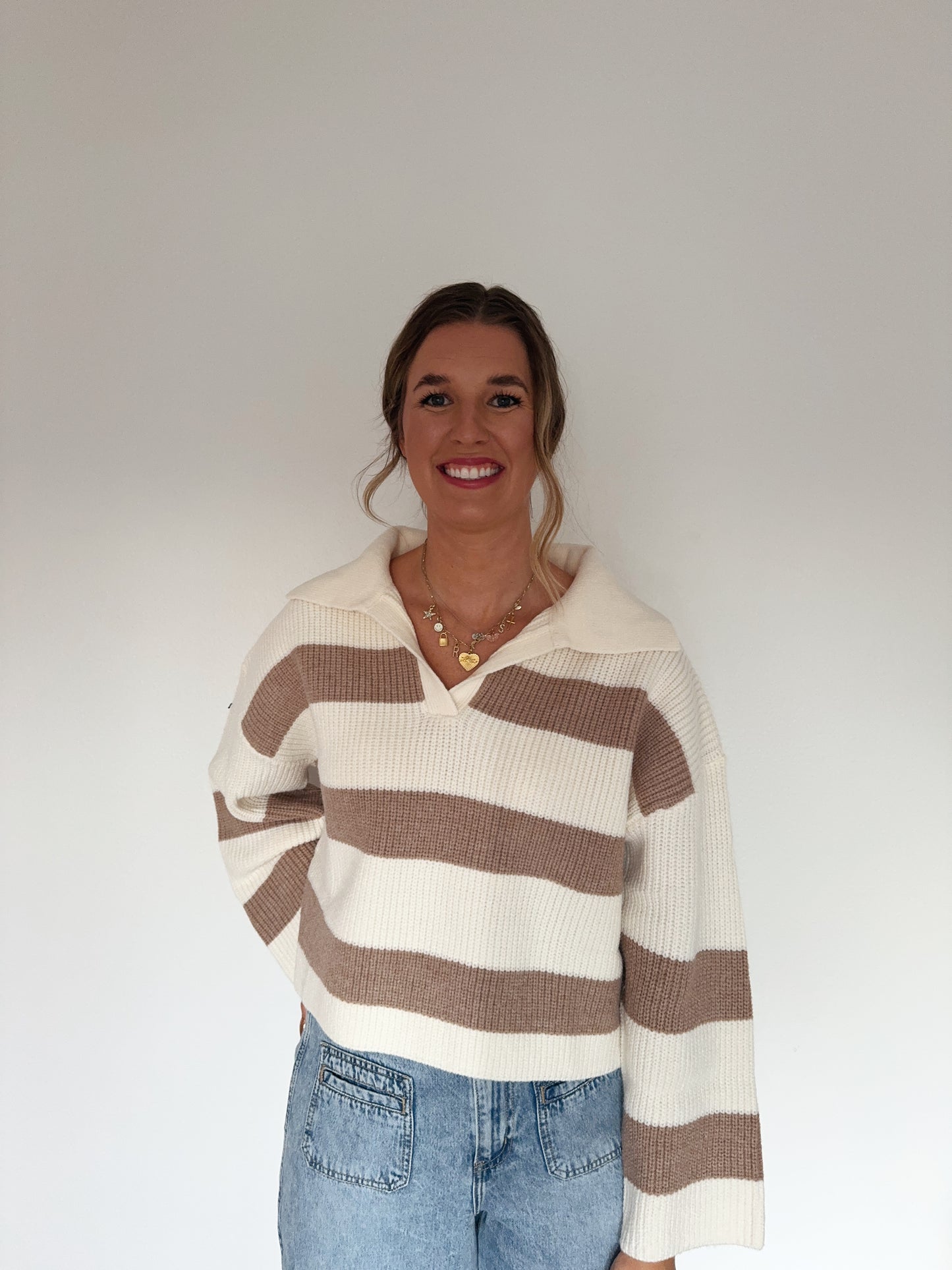 Taupe Stripe Sweater