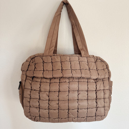 Quilted Duffel Weekender Bag w/ Pass-Thru Slip